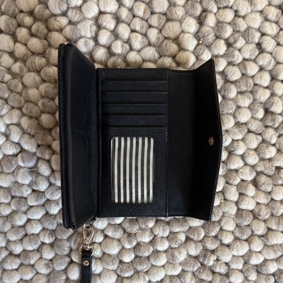 Kate Spade Black Wristlet with Gold Accents - Picture 4 of 6